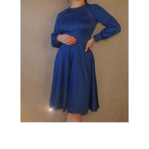 Vtg 70's hand made preppy swing sailor dress